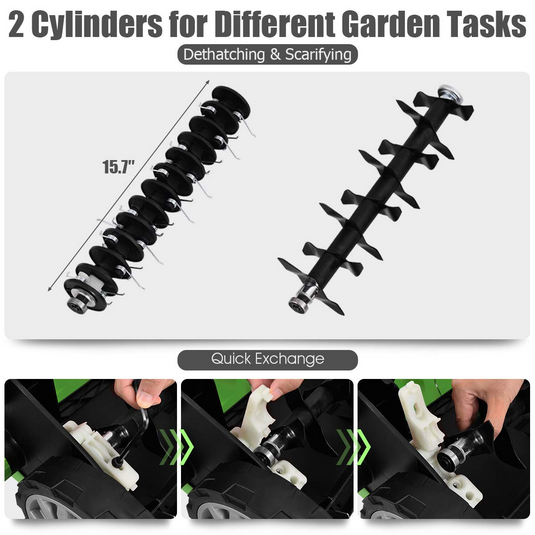 Goplus 2-in-1 Corded Lawn Dethatcher with 4 Cutting Heights - GoplusUS