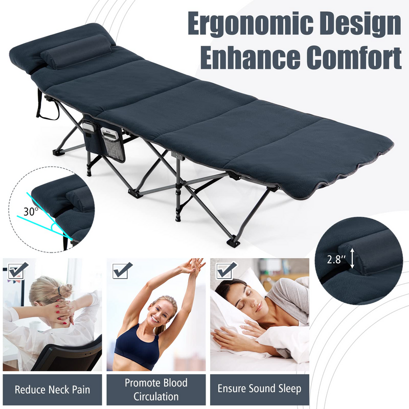 Load image into Gallery viewer, Goplus Camping Cot, Folding Camping Cot with Mattress, Pillow - GoplusUS
