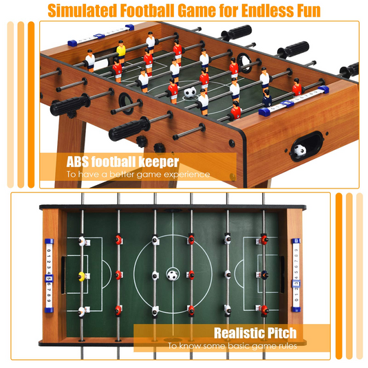 GOPLUS 2-in-1 tafelvoetbaltafel met afneembare poten, 2 ballen en 2 GOPLUS 2-in-1 tafelvoetbaltafel met afneembare poten, 2 ballen en 2