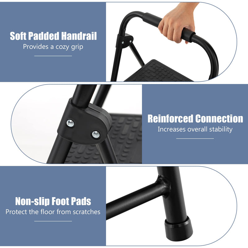 Load image into Gallery viewer, Goplus 2 Step Ladder, Folding Step Stool with Extra Wide and Anti-Slip Pedals

