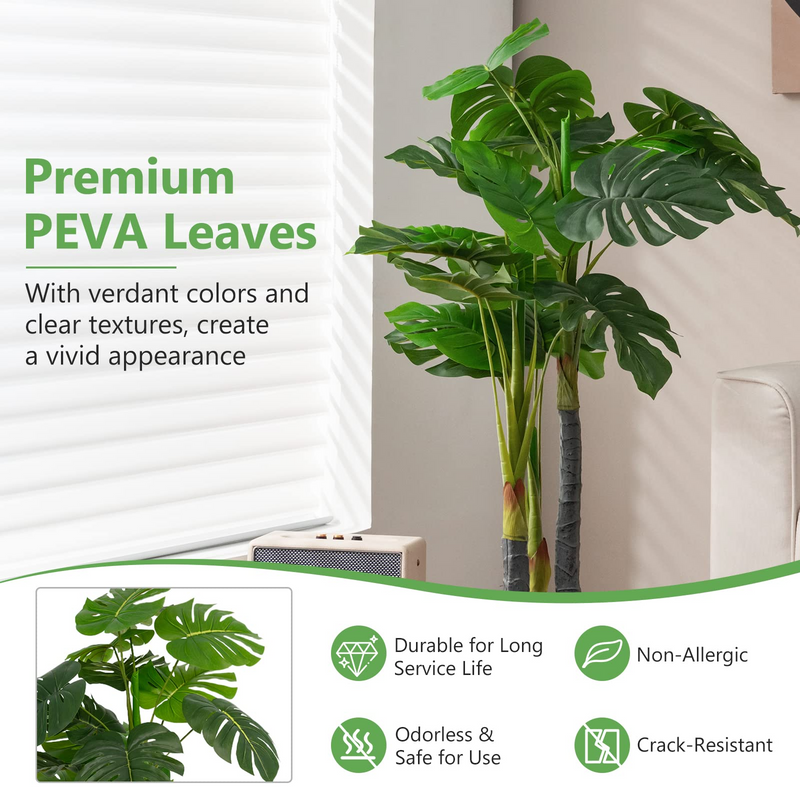 Load image into Gallery viewer, Goplus 4ft Artificial Monstera Deliciosa Plant, Fake Tropical Palm Tree with 20 Large Leaves - GoplusUS
