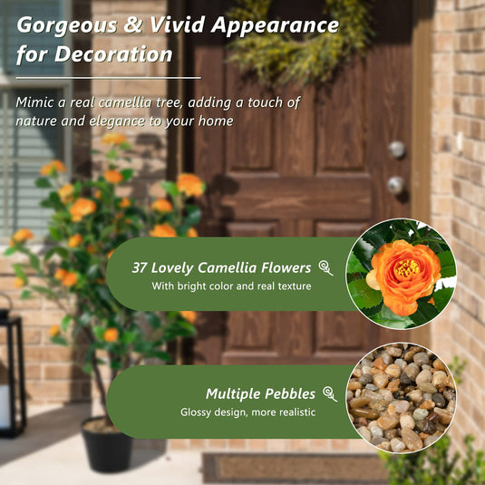 40" Artificial Camellia Tree - Goplus