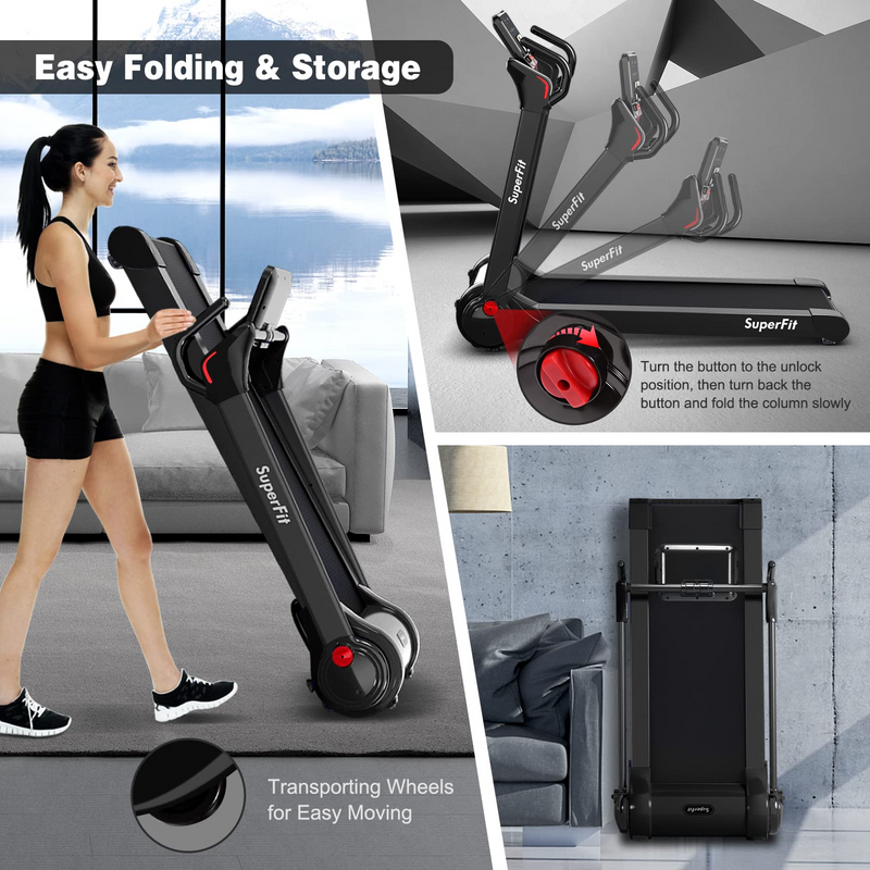 Load image into Gallery viewer, Goplus 2.25HP Folding Treadmill, Electric Superfit Treadmill W/LED Display - GoplusUS
