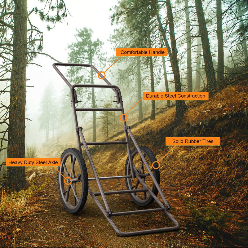 Load image into Gallery viewer, Folding Deer Game Cart Larger Capacity 500lbs Hauler Utility Gear Dolly Cart Hunting Accessories - GoplusUS

