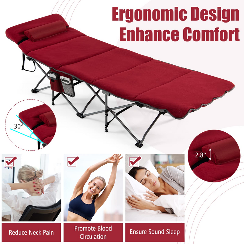 Load image into Gallery viewer, Goplus Camping Cot, Folding Camping Cot with Mattress, Pillow - GoplusUS
