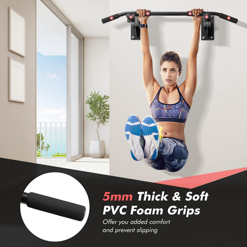 Load image into Gallery viewer, Goplus Wall Mounted Pull Up Bar, Steel Chin Up Bar w/ 3 Grip Positions, Multifunctional Pullup Bar for Indoor Home Gym Strength Training Full Body Workout Fitness - GoplusUS
