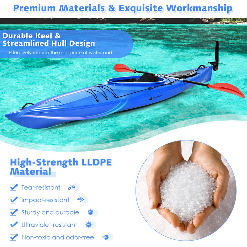 Load image into Gallery viewer, Goplus Single 12 FT Sit-in Kayak, Touring Fishing Keel Kayaks W/ Aluminum Paddle - GoplusUS
