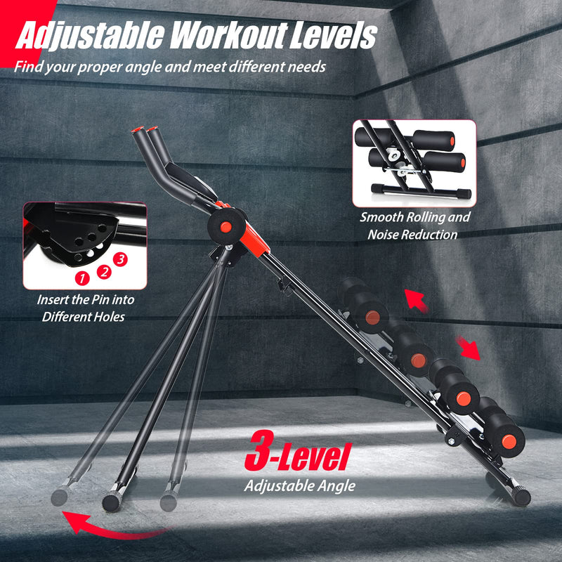 Load image into Gallery viewer, Foldable Core Abdominal Trainer, AB Workout Machine Exercise Equipment with 3 Adjustable Levels - GoplusUS
