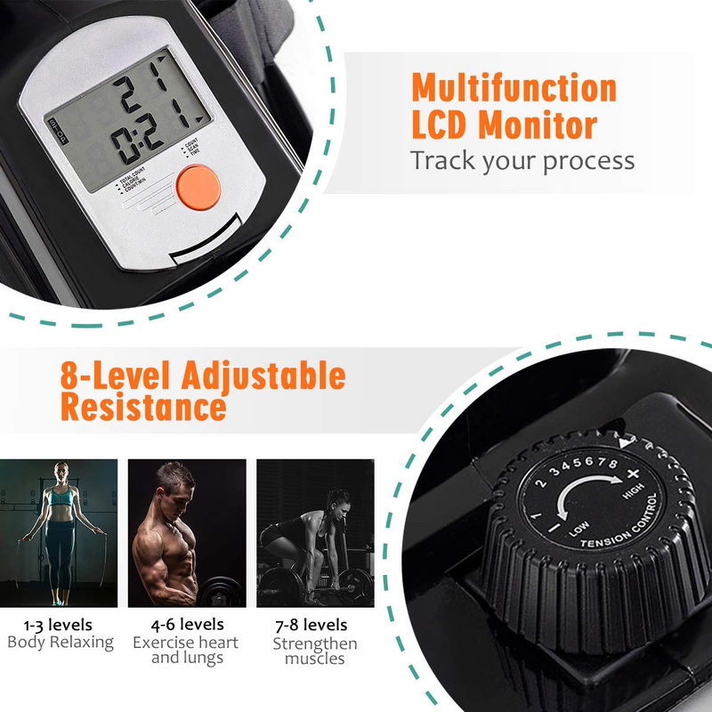 Load image into Gallery viewer, Goplus Folding Rowing Machine,Magnetic Rower with Adjustable Resistance and LCD Display - GoplusUS
