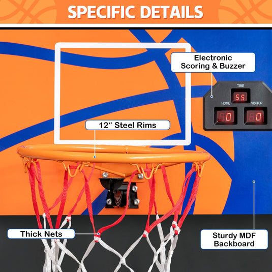 Goplus Foldable Indoor Basketball Arcade Game, Electronic Basketball Single Shootout Games Machine with 3 Balls - GoplusUS