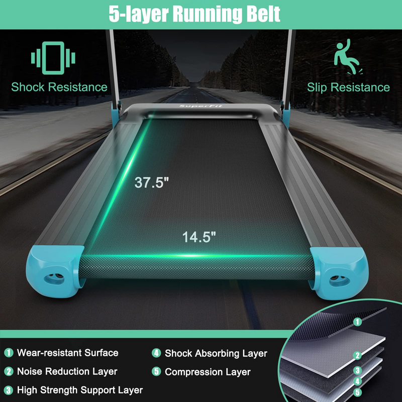 Load image into Gallery viewer, Goplus Folding Treadmill, Compact Superfit Treadmill with APP Control, Blue Tooth Speaker - GoplusUS
