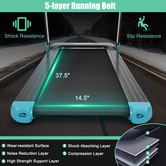Goplus Folding Treadmill, Compact Superfit Treadmill with APP Control, Blue Tooth Speaker - GoplusUS
