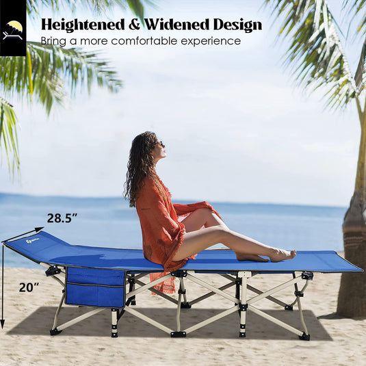 Folding Camping Cot, 882LBS (Max Load) 28.5'' Extra Wide - GoplusUS