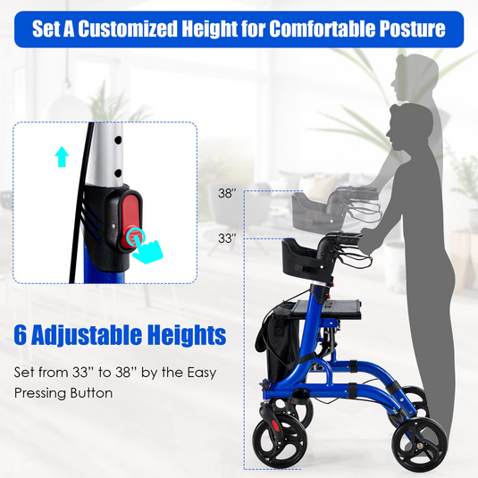 Goplus 2 in 1 Rollator Walkers for Seniors with Seat - GoplusUS