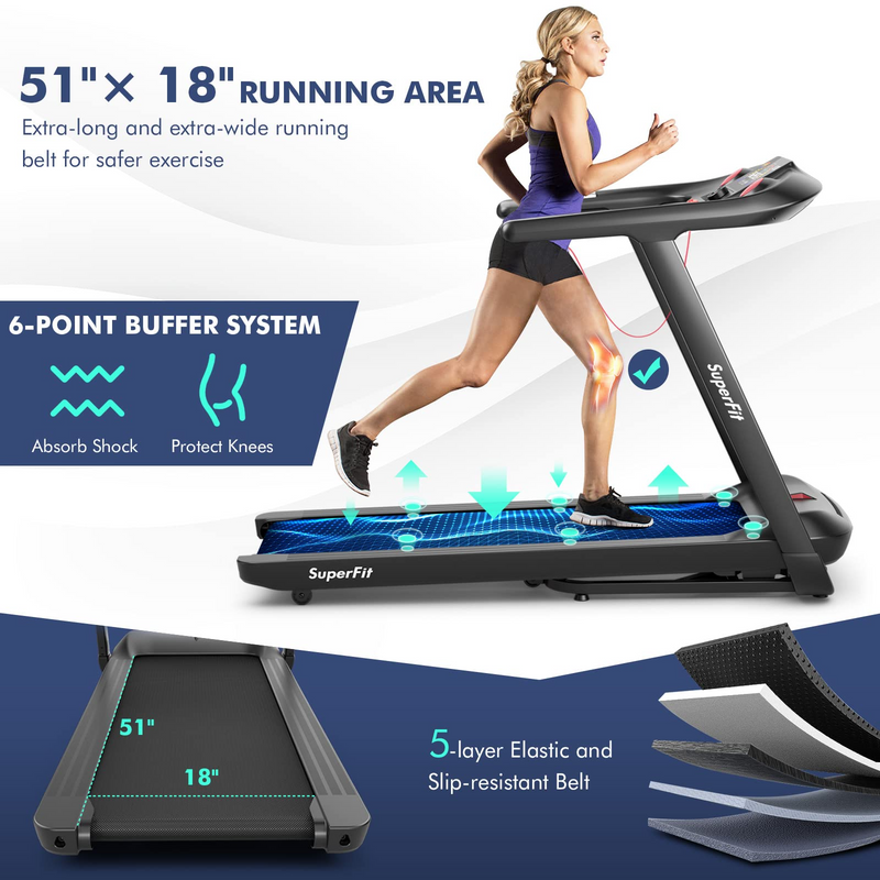 Load image into Gallery viewer, Goplus 4.75HP Folding Treadmill with 15% Auto Incline, Electric Superfit Treadmill w/Voice and APP Control - GoplusUS
