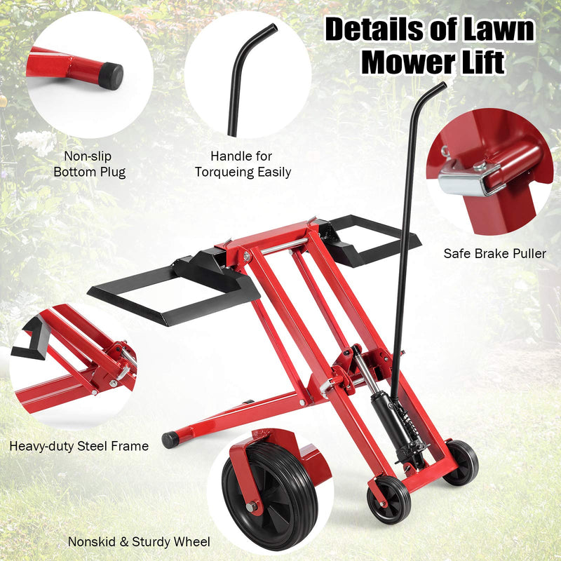 Load image into Gallery viewer, Lawn Mower Lift with Hydraulic Jack, 500-lb Capacity Easy Assembly Riding Mower Lift - GoplusUS
