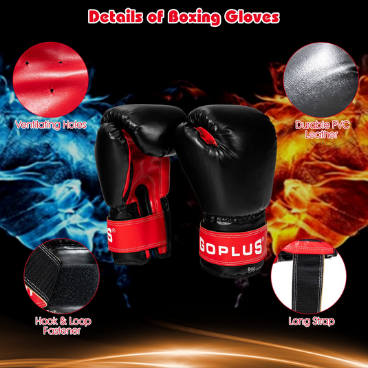 Goplus Punching Bag Set for Kids , Filled Boxing Heavy Bag with Punching Gloves & Hand Wraps - GoplusUS
