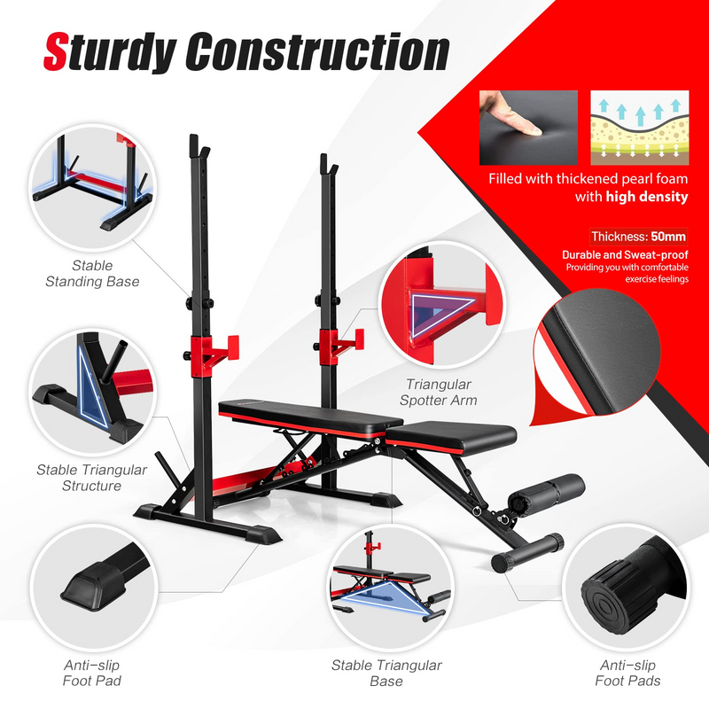 Load image into Gallery viewer, Goplus Adjustable Olympic Weight Bench Press Set - GoplusUS
