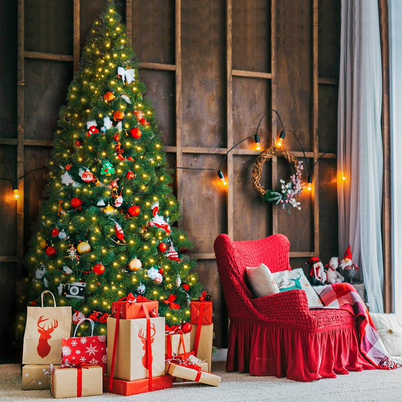 Load image into Gallery viewer, Goplus 9ft Artificial Pre-lit Christmas Tree Premium Spruce Hinged Tree with 700 LED Lights and Solid Metal Stand - GoplusUS
