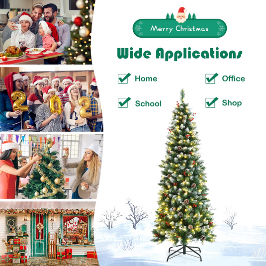 Snow Flocked Artificial Hinged Xmas Tree