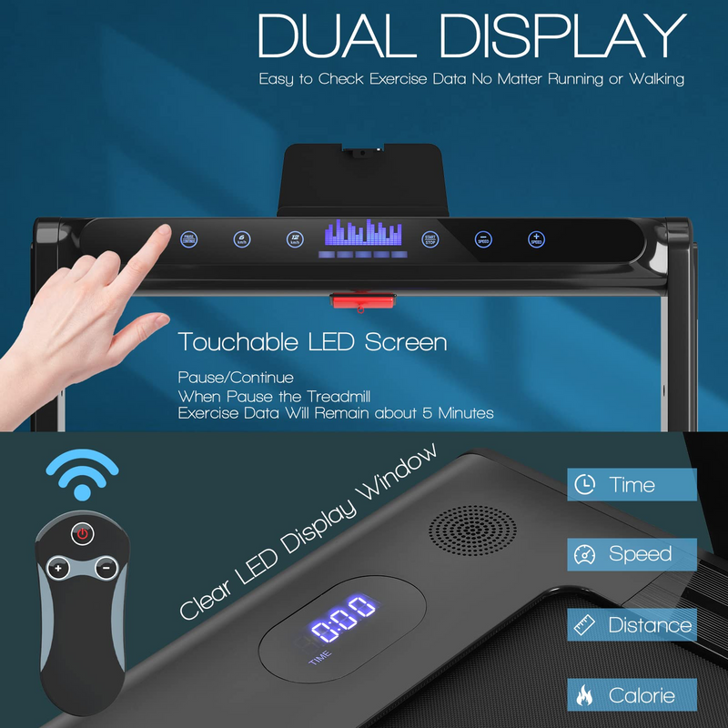 Load image into Gallery viewer, Goplus 2-in-1 Folding Treadmill, 2.25HP Electric Under Desk Treadmill W/LED Display - GoplusUS
