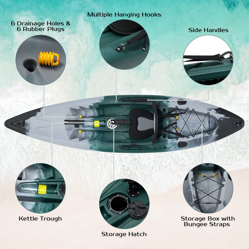 Load image into Gallery viewer, Goplus Sit-on-Top Fishing Kayaks for Adults, 9.7 FT One Person Recreational Touring Kayak - GoplusUS
