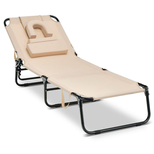 Goplus Beach Chaise Lounge Chair - GoplusUS