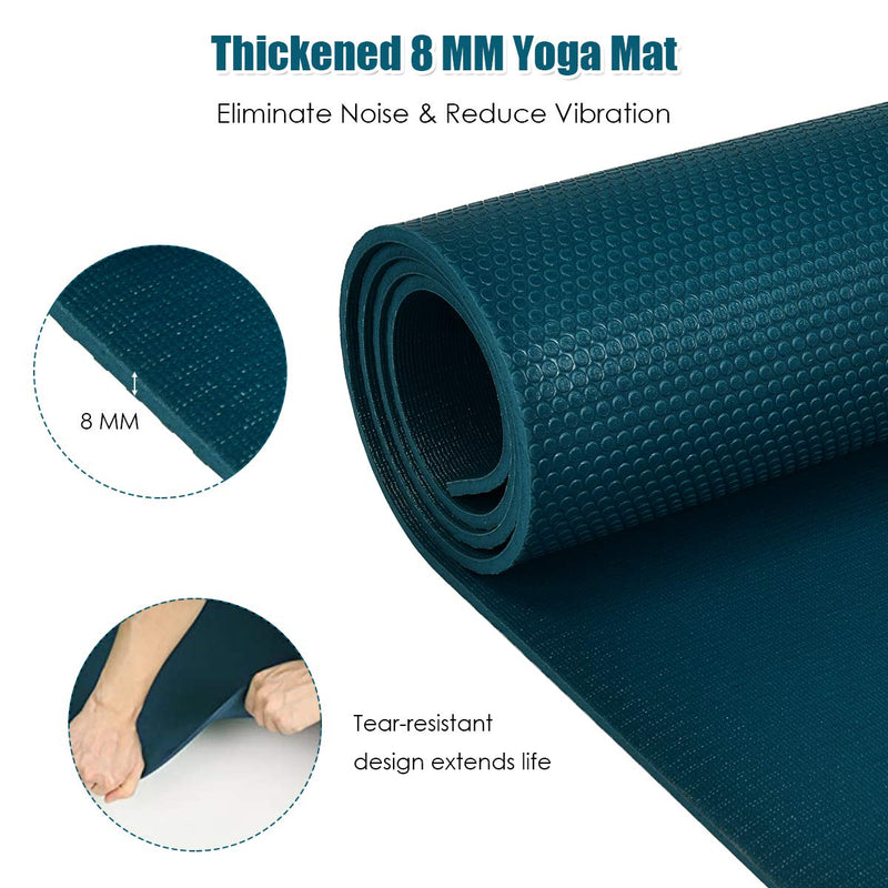 Load image into Gallery viewer, Large Yoga Mat, 7&#39; x 5&#39; x 8mm and 6&#39; x 4&#39; x 8mm with Straps - GoplusUS
