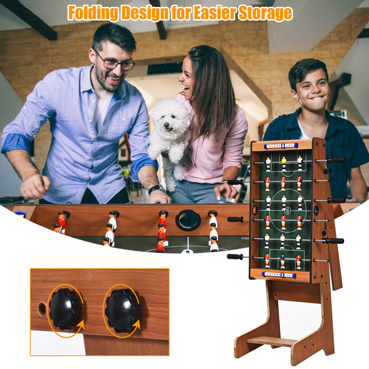 Goplus Foldable Foosball Table, 27'' Soccer Table Game w/ 2 Mini Footballs - GoplusUS