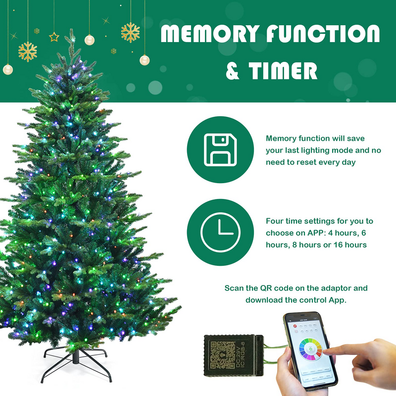 Load image into Gallery viewer, Goplus 6ft Pre-lit Christmas Tree, Hinged Artificial Xmas Tree w/ 420 APP Controlled LED Lights - GoplusUS
