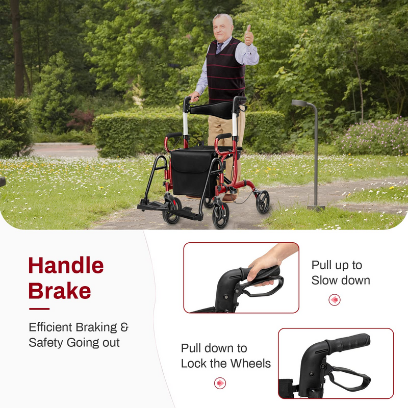 Load image into Gallery viewer, Goplus 2 in 1 Rollator Walker for Seniors, Medical Walker with Seat - GoplusUS
