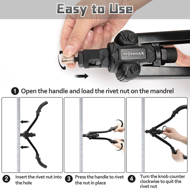 Load image into Gallery viewer, 13&quot; Rivet Nut Tool Kit with 6 Metric &amp; SAE Mandrels-M5, M6, M8 - GoplusUS
