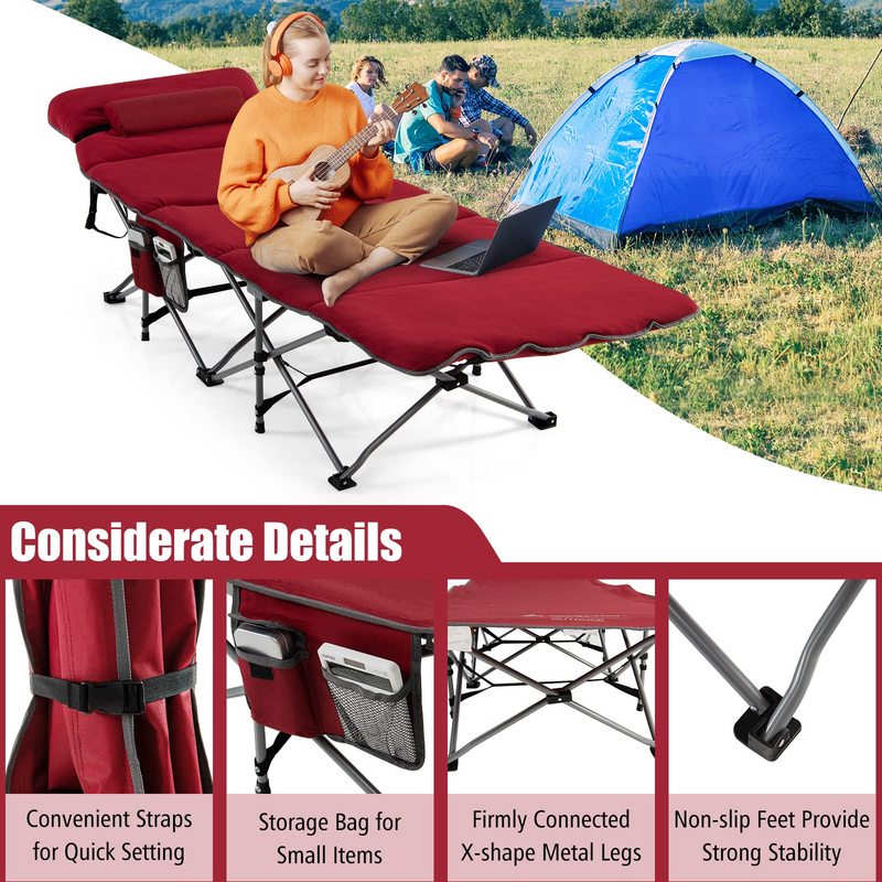 Load image into Gallery viewer, Goplus Camping Cot, Folding Camping Cot with Mattress, Pillow - GoplusUS
