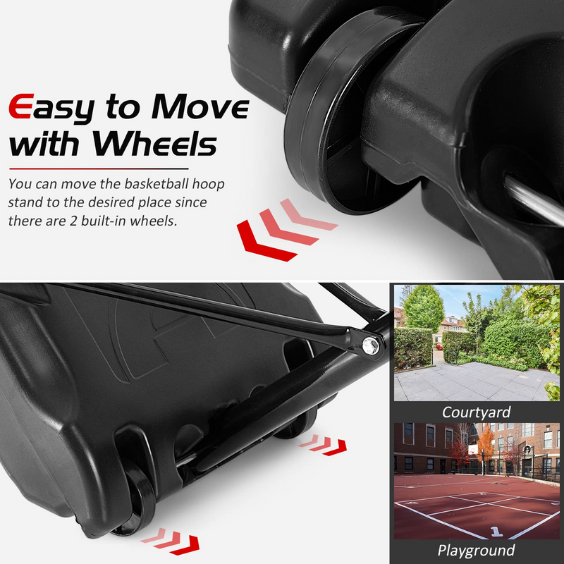Load image into Gallery viewer, Goplus Portable Basketball Hoop, 6.4-8.7 FT Height Adjustable Basketball System with 2 Nets - GoplusUS
