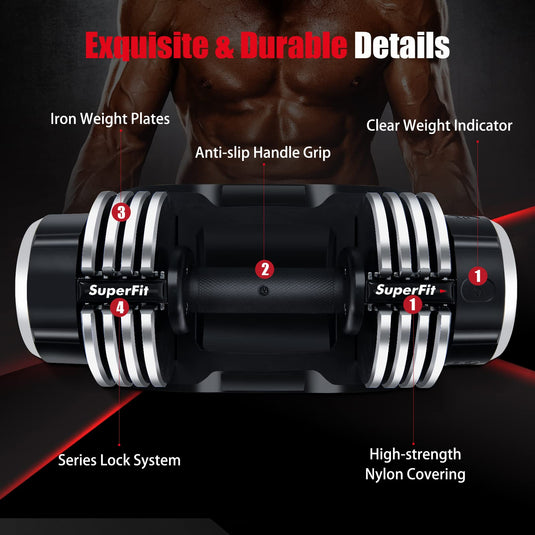Adjustable Dumbbells, 25 lbs Single Dumbbell - GoplusUS