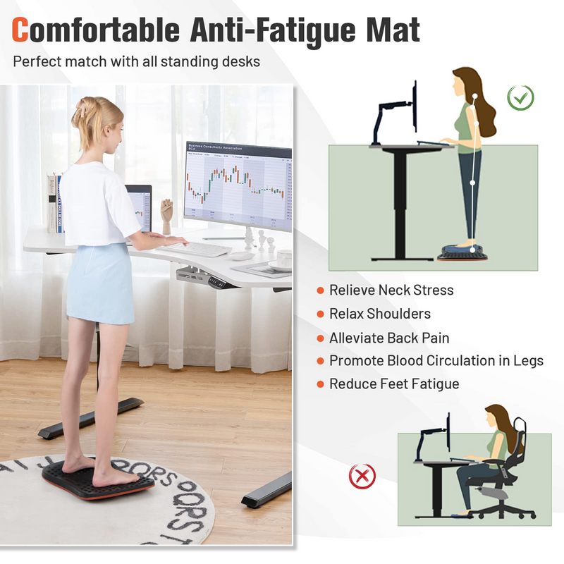 Load image into Gallery viewer, Goplus Standing Desk Wooden Balance Board, 360 Rotation Anti Fatigue Mat Wobble Board with 138 Massage Points &amp; Anti-Slip Base - GoplusUS
