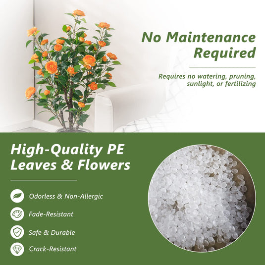 40" Artificial Camellia Tree - Goplus