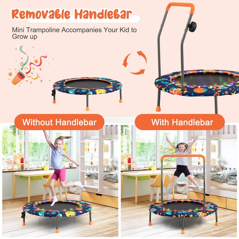 Load image into Gallery viewer, Goplus 36&quot; Trampoline for Kids, Mini Toddler Trampoline with LED Lights, Bluetooth Speaker - GoplusUS
