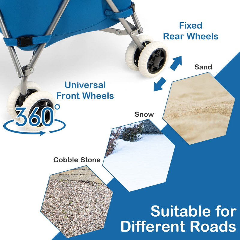 Load image into Gallery viewer, Goplus Folding Shopping Cart with Wheels, Grocery Cart with Removable Oxford Cloth Liner - GoplusUS
