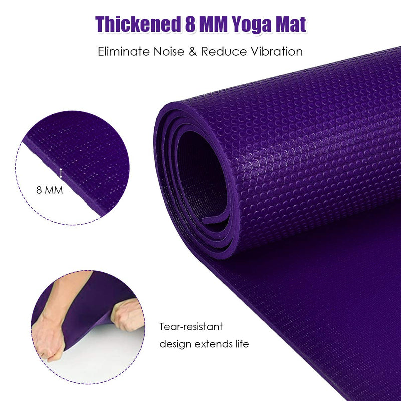 Load image into Gallery viewer, Large Yoga Mat, 7&#39; x 5&#39; x 8mm and 6&#39; x 4&#39; x 8mm with Straps - GoplusUS

