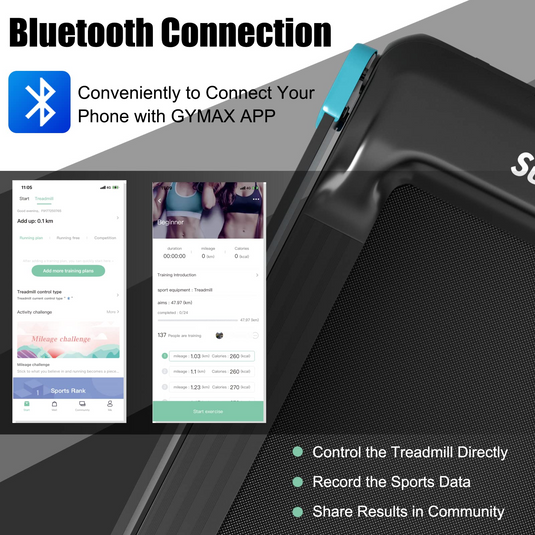 Goplus Folding Treadmill, Compact Superfit Treadmill with APP Control, Blue Tooth Speaker - GoplusUS
