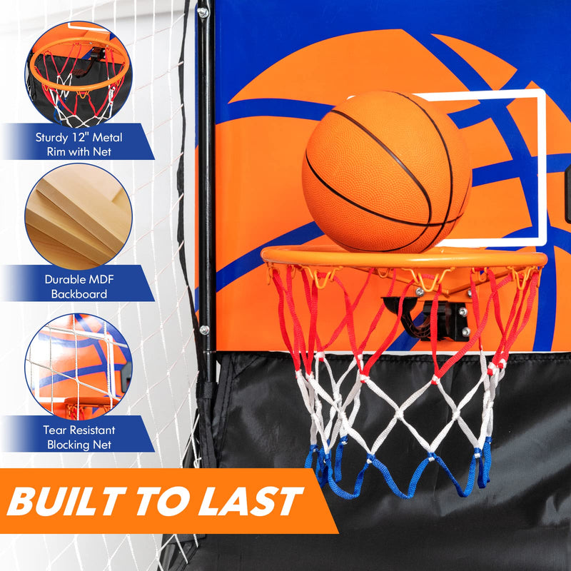 Load image into Gallery viewer, Goplus Foldable Indoor Basketball Arcade Game, Electronic Basketball Single Shootout Games Machine with 3 Balls - GoplusUS
