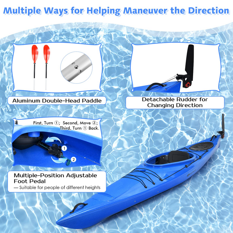Load image into Gallery viewer, Goplus Single 12 FT Sit-in Kayak, Touring Fishing Keel Kayaks W/ Aluminum Paddle - GoplusUS
