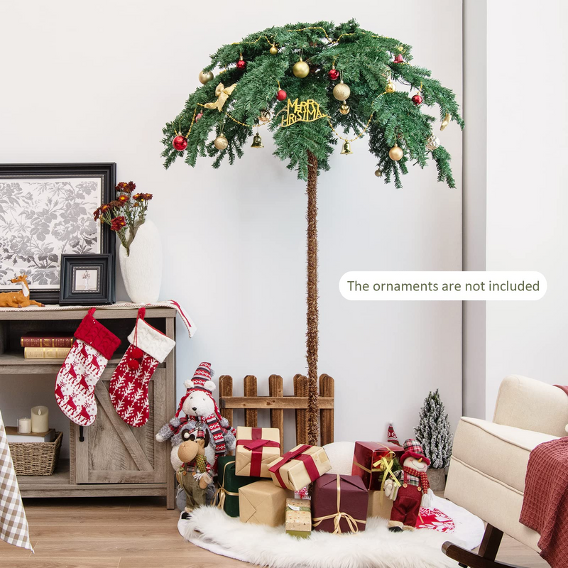 Load image into Gallery viewer, Goplus 6ft Pre-Lit Christmas Tree, Artificial Xmas Palm Tree W/ 250 Warm-White LED Lights - GoplusUS
