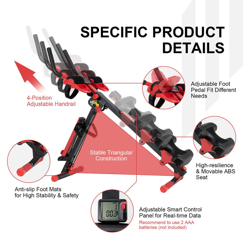 Load image into Gallery viewer, 4 in 1 Folding Rowing Machine, AB Crunch Workout Machine w/3-Level Angle &amp; Adjustable Tension - GoplusUS
