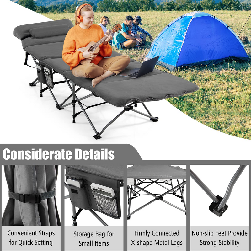 Load image into Gallery viewer, Goplus Camping Cot, Folding Camping Cot with Mattress, Pillow - GoplusUS
