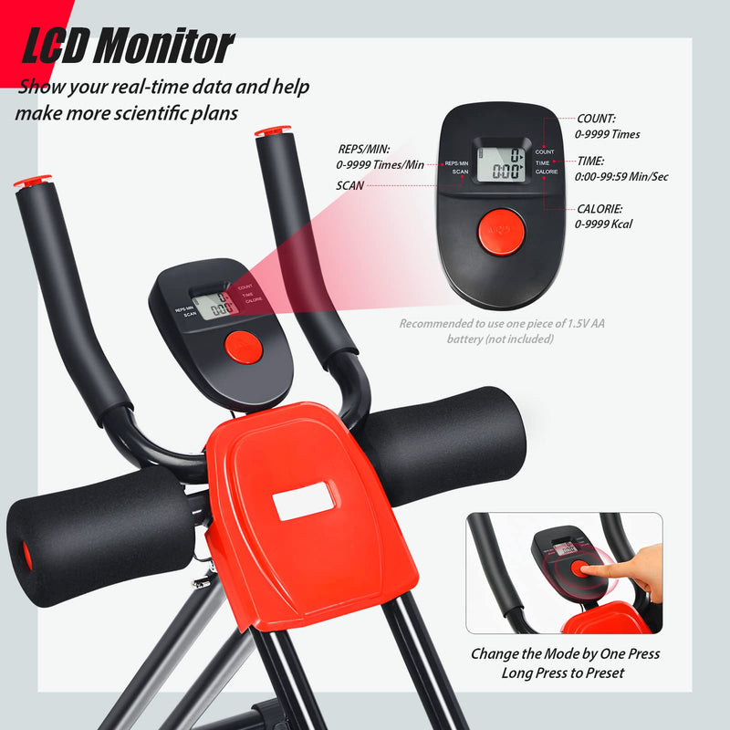 Load image into Gallery viewer, Foldable Core Abdominal Trainer, AB Workout Machine Exercise Equipment with 3 Adjustable Levels - GoplusUS

