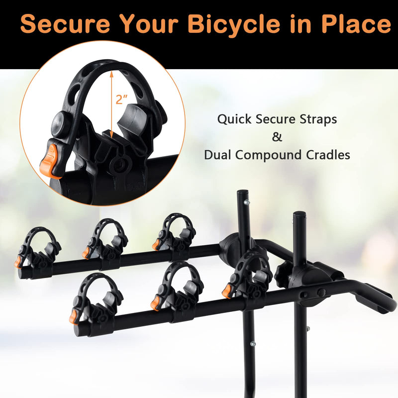 Load image into Gallery viewer, Goplus 3-Bike Mounted Rack, Trunk Mount Bike Rack with Adjustable Length and Angle
