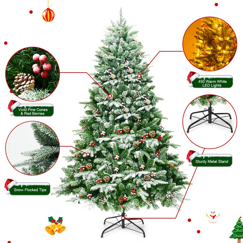 Load image into Gallery viewer, Goplus 6.5FT Snow Flocked Christmas Tree - GoplusUS
