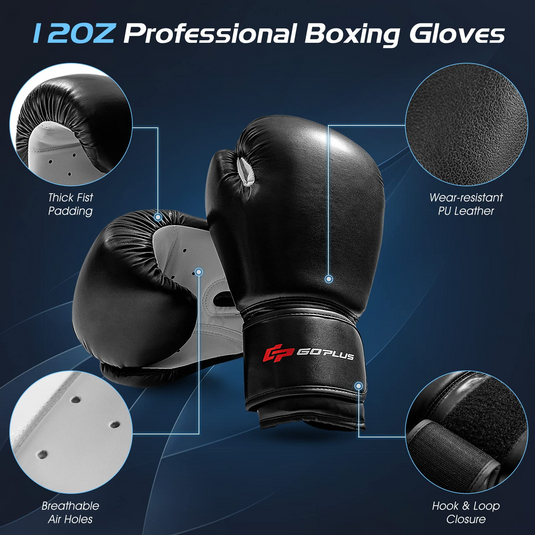 Goplus Freestanding Punching Bag 70", 220lbs Heavy Boxing Bag with Gloves, Shock Absorber, 12 Suction Cup Base - GoplusUS